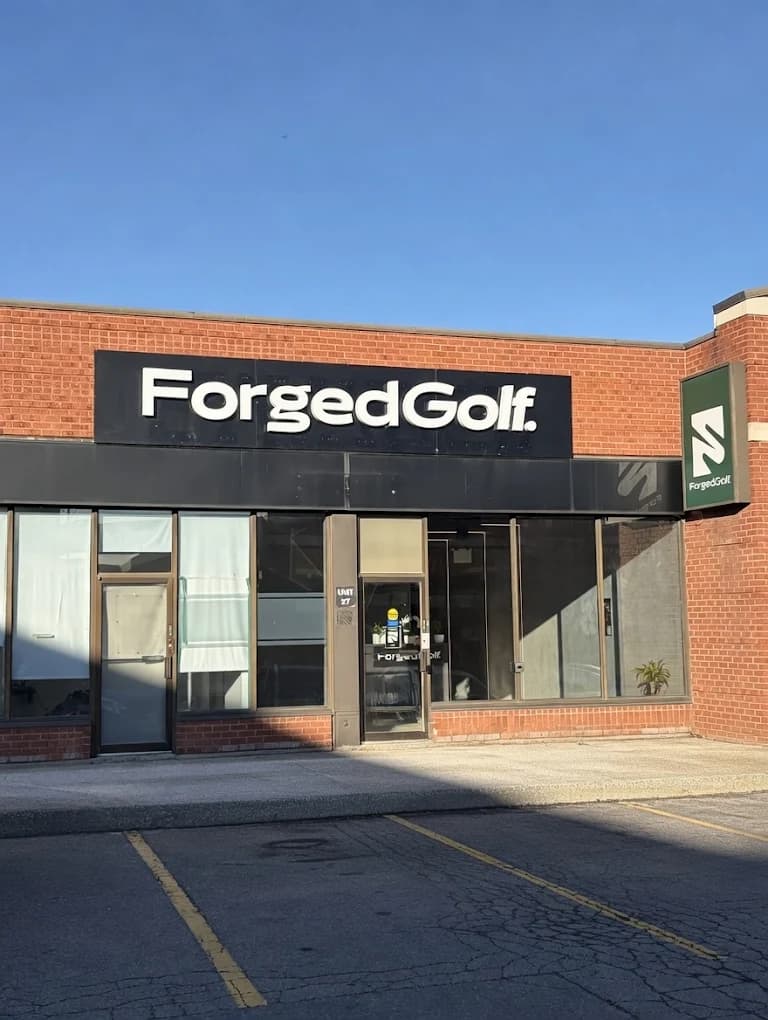 Storefront entrance of Forged Golf Mississauga location